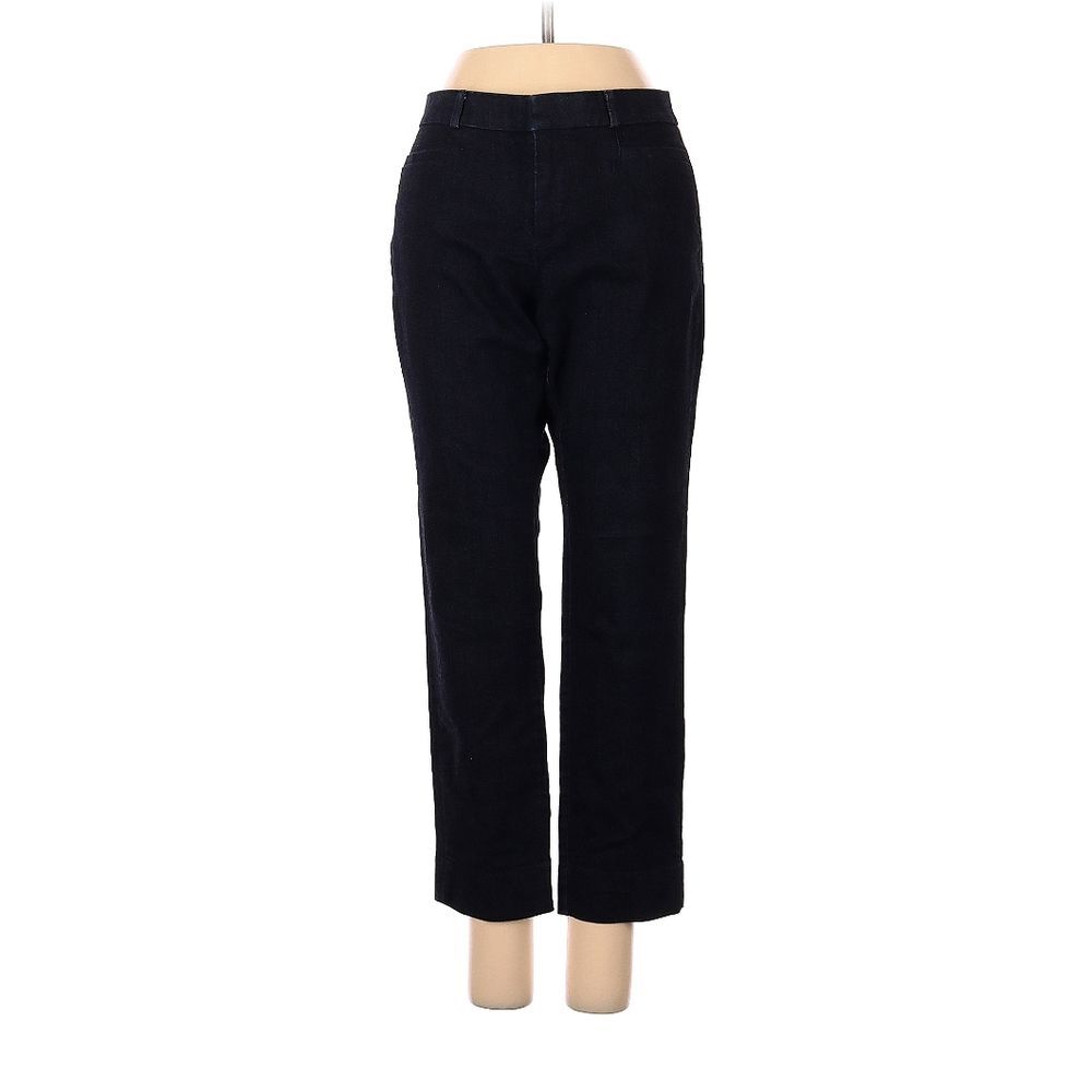 EUC Banana Republic women's straight leg mid rise black sloan crop jeans, 4